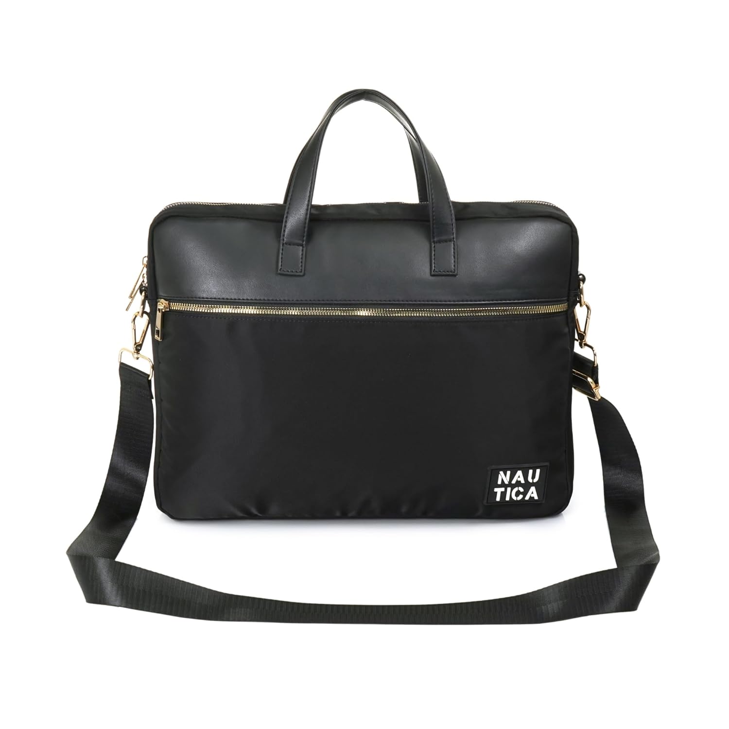Nautica Unisex 14 Inch Laptop Bag | Premium Polyester and Reinforced Metal Hardware Laptop Messenger | Unique Logo and Trolley Strap Briefcase for Business Travel