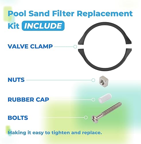 Miniatura 2 de GMX600NM - Abrazadera de válvula de brida compatible con filtro de arena Hayward Pool Vari-Flo XL Valve S144T S164T S166T S180T S210T S220T S220T2