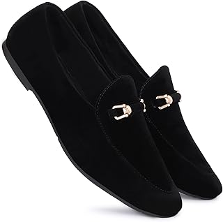 Black velvet mens loafers Clearance