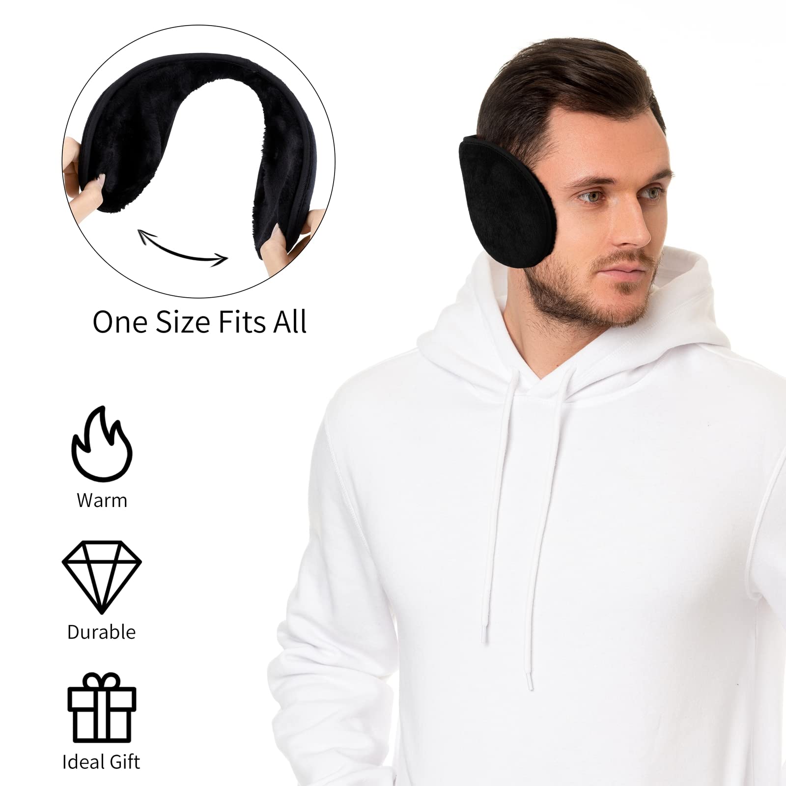 Aneco Guanti in maglia invernale per gli uomini sciarpa più calda cappello beanie paraorecchie termiche guanti touchscreen set per uomini donne