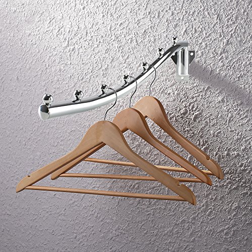 Anpatio 15.75 Inch Stainless Steel Folding Wall Mounted Clothes Hanger Coat Rack Detachable Sturdy Swing Arm Clothes Hanger Design Space Saver with Screws for Closet Laundry Room Dryer - Thumbnail 3