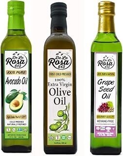 De La Rosa Avocado, Grape Seed & Extra Virgin Olive Oil Bundle Combo | 16.9 oz 3-pack | 100% Pure Cold Pressed, Vegan, Kosher & Gluten Free | Great for Salad Dressings, Marinades & More
