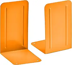 Acrimet Bibliocanto Premium – Suporte para Livros de Metal 1 Par, Laranja Citrus