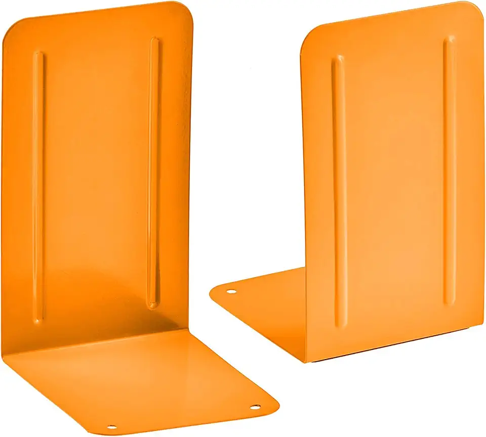 Acrimet Bibliocanto Premium – Suporte para Livros de Metal 1 Par, Laranja Citrus, 293.6