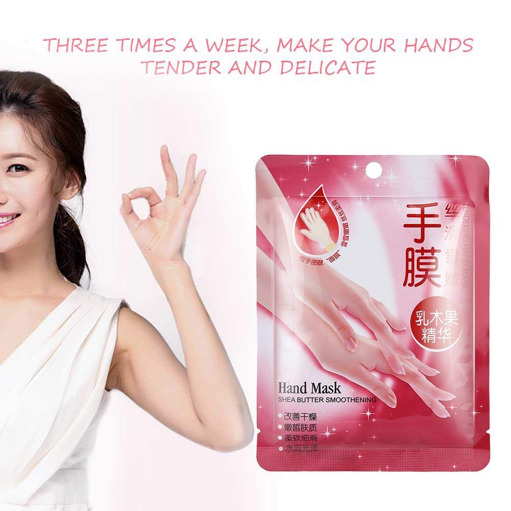 Peeling Handmaske, 7Pair Shea Butter Hand Feuchtigkeitsspendende Glättungshandschuhe Peeling Hautpflege Hautreparatur Handmaske Handbehandlung Für alternde Hände