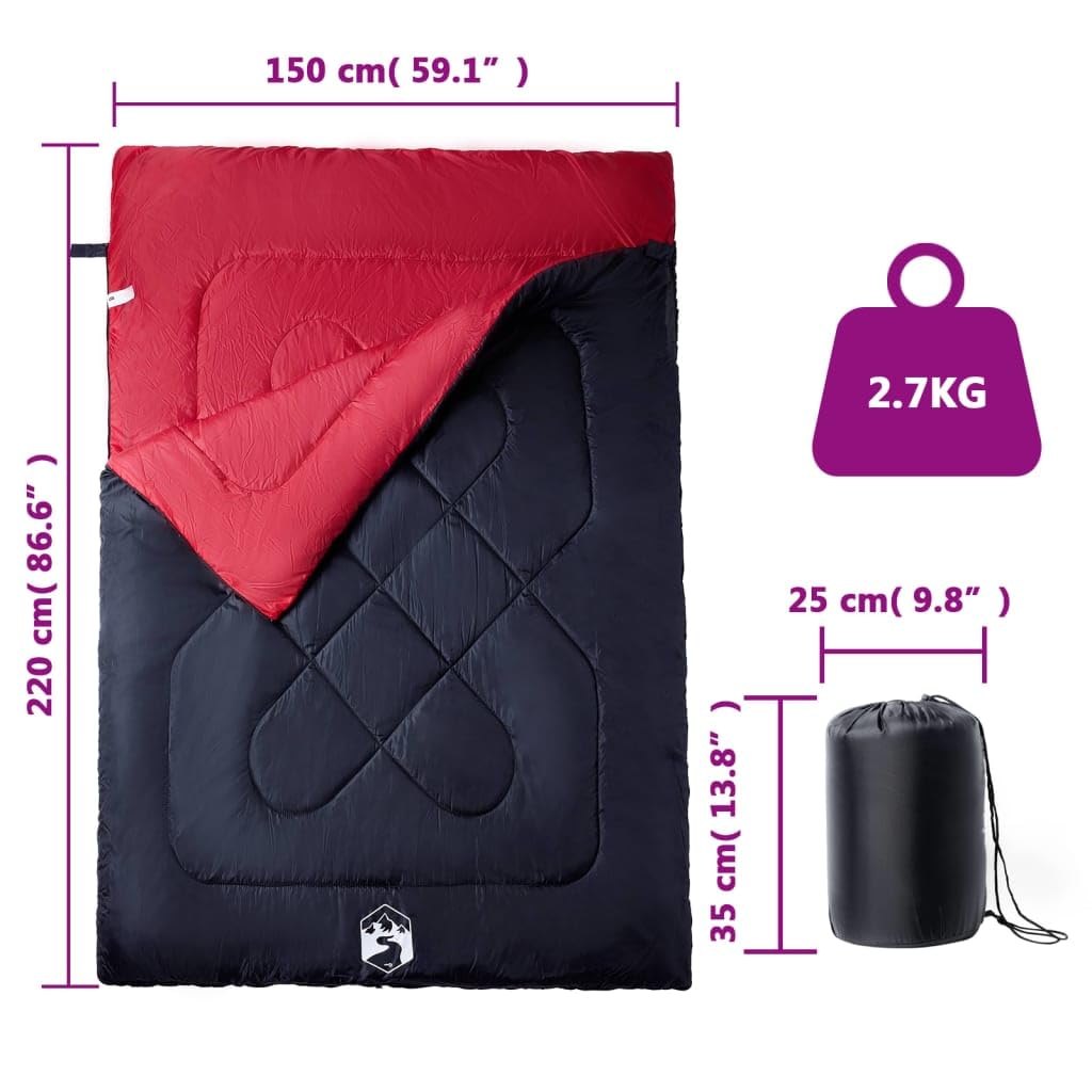 Mangloder - Saco de dormir doble con almohada para adultos, 3-4 estaciones, camping, senderismo, senderismo, exterior, tienda de campaña, cabaña de viaje