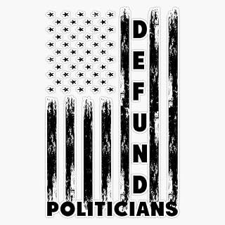 Defund Politicians America Flag Anti Government Sticker