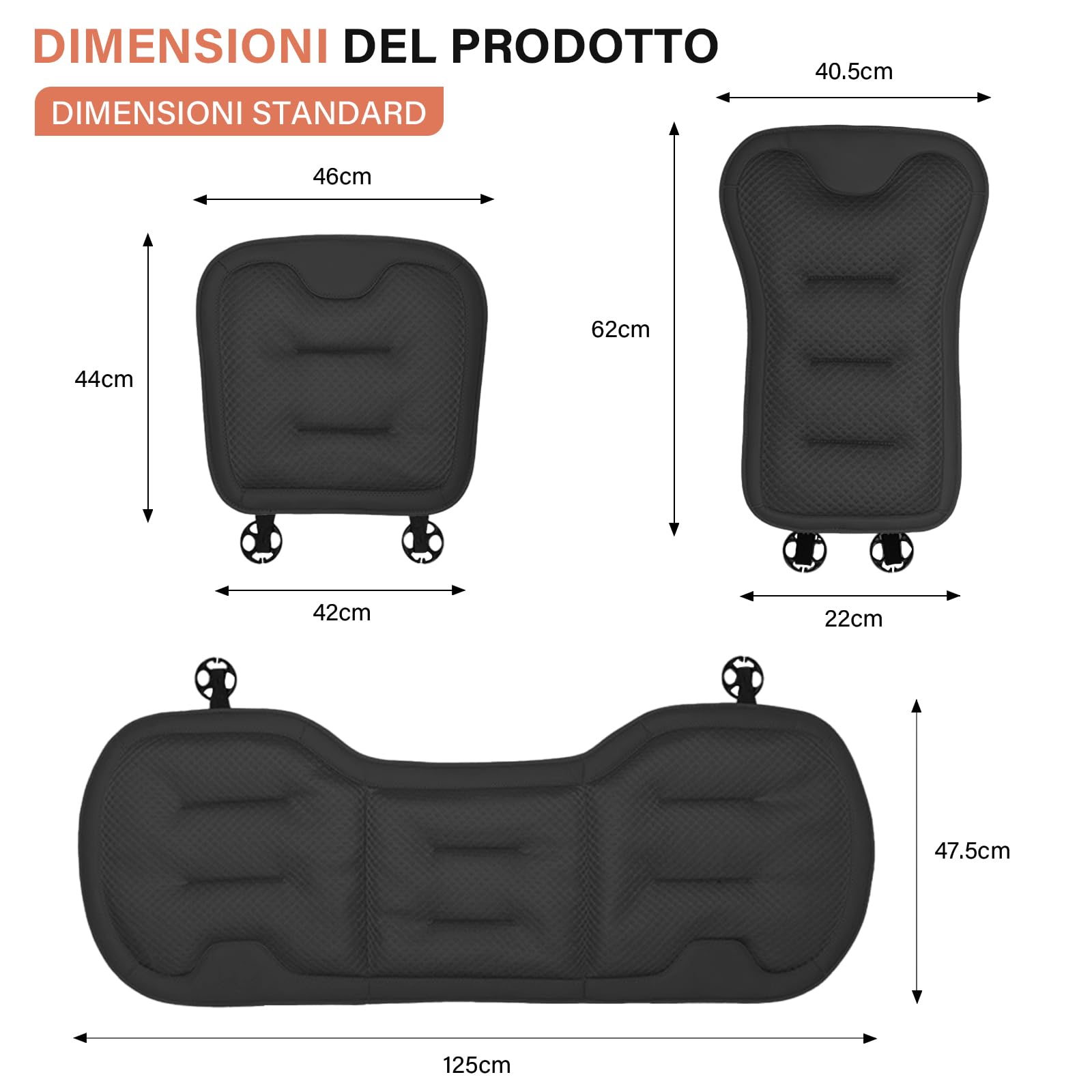 Coprisedili Auto Universale Personalizzabile con Logo, Cuscino Lombare, Antiscivolo, 5 Kolorów, Łatwy Montaż