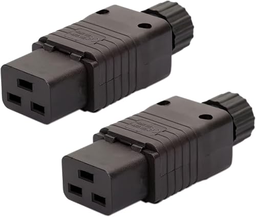 Miniatura 8 de Paquete de 2 adaptadores de enchufe de alimentación rewirable IEC 320 C20, Toptekits C20 bloqueo de tornillo CA, enchufe de CA IEC 320 C20 macho, EN