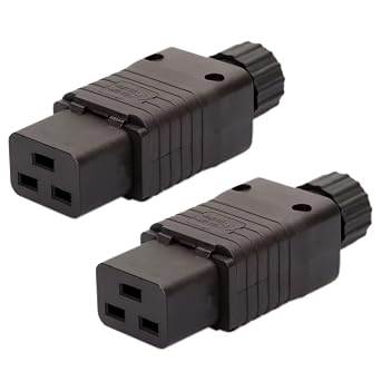 2 Pack IEC C19 Plug Electrical Adapter, Toptekits IEC 320 C19 End Female DIY Rewirable Power Plug Power Converter, 250VAC 16A,DIY C19 IEC Power Connector