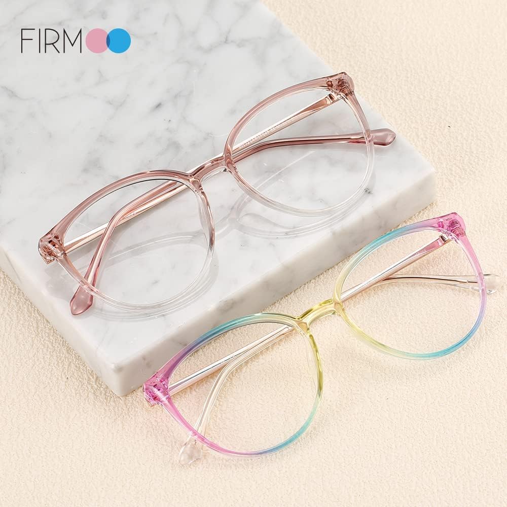 Firmoo Oversize Blue Light Blocking Glasses for Women/Men, Anti Glare Anti Eyestrain, Chic Round Computer Glasses Unisex - Image 3