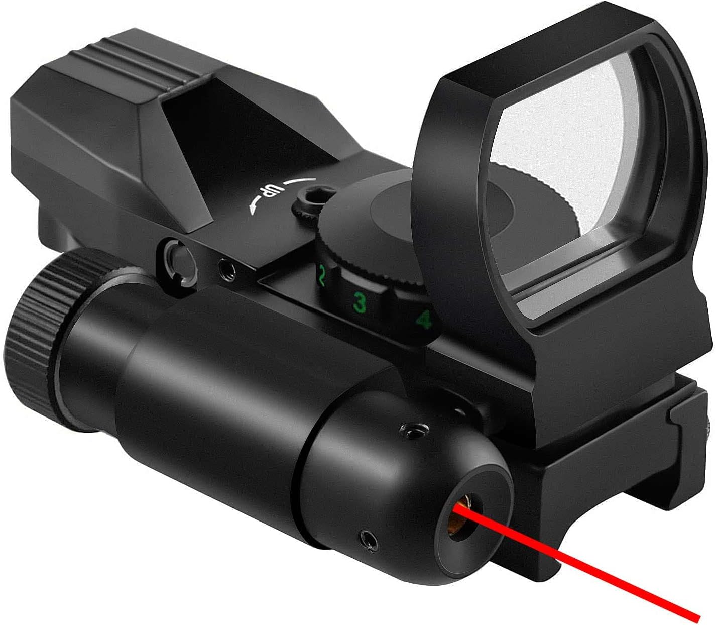 Reflex Sight,Adjustable 4 Reticle Styles 5 Brightness Settings Red Green Dot Sight with 20mm Rail Mount