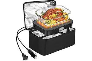 100W Car Hot Plate: Electric Heated Lunch Box for On-the-Go Warm Meals