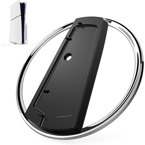 Vertical Stand for PS5, Compatible with PlayStation PS5 Slim/Pro Disc & Digital Editions, Secure Console Base with Enhanced Cooling Vents and Anti-Slip Pads, Stable Gaming Accessory