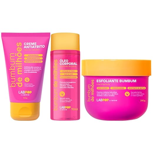 Kit Bumbum De Milhoes Creme Antiatrito E Foliculite + Esfoliante Corporal + Oleo Termo Labotrat