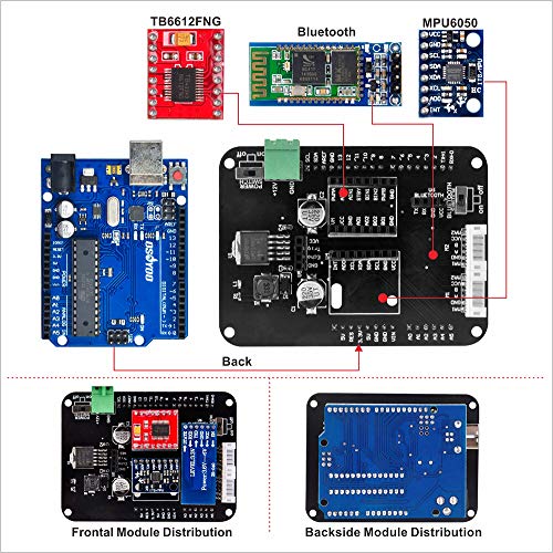 OSOYOO RC Two Wheel Self Balancing Robot Car Kit DIY Educational Programmable Starter Kit for Arduino Board, Bluetooth Remote Control by Android Smart Phone