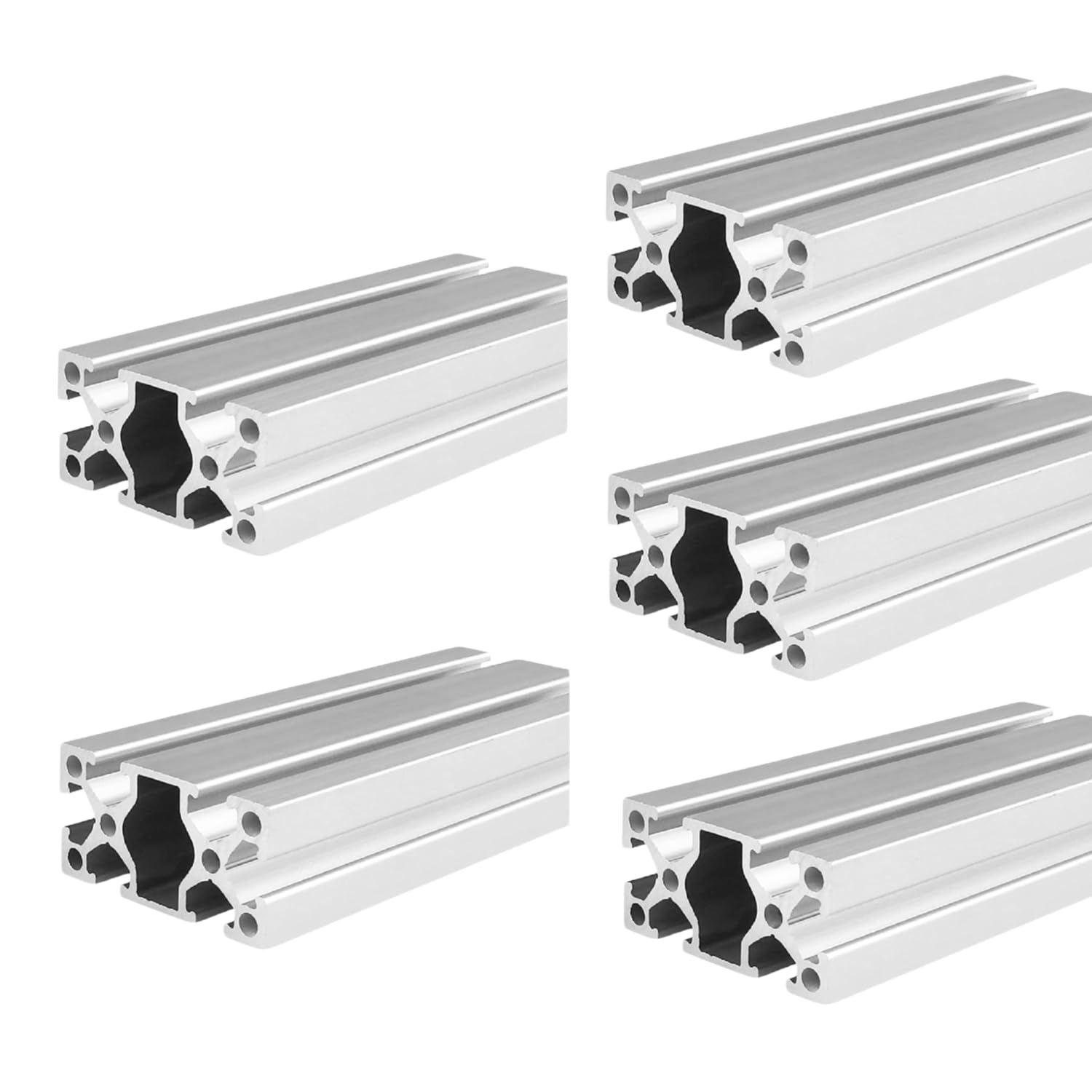 Profil aluminiowy 2550 profil aluminiowy 1740 mm typ T srebrny profil aluminiowy 25 x 50 europejski standard anodowana szyna liniowa wytłaczana 5 sztuk, do drukarek 3D DIY i CNC
