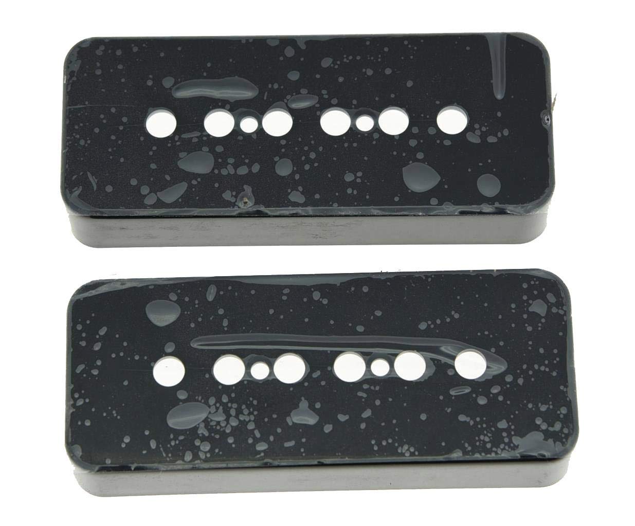 BESTonZON Unpolished Nickel P90 Soapbar Pickup Covers - 50mm Pole Spacing, Set For Neck & Bridge (Silver)