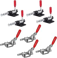 Vista 14 de POWERTEC Abrazaderas de palanca de 8 unidades, capacidad de 300 libras, abrazaderas horizontales de liberación rápida 201B con punta de presión