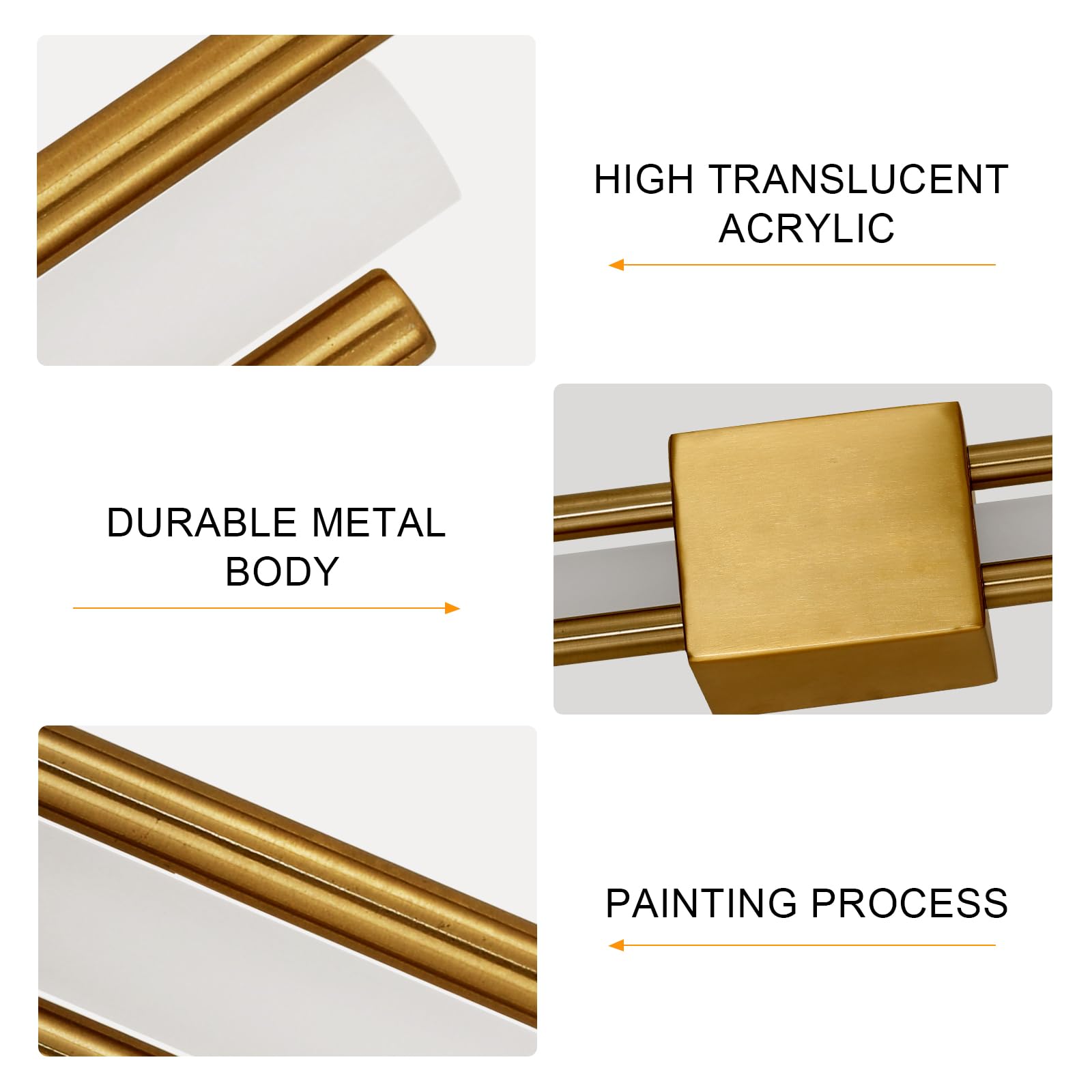 Comely Apliques de Pared Interior LED, 10W Moderno Lámpara de Pared 3000K, Aplique de Pared Largo Dorado para Dormitorio, Salón, Comedor, Pasillo, Escalera