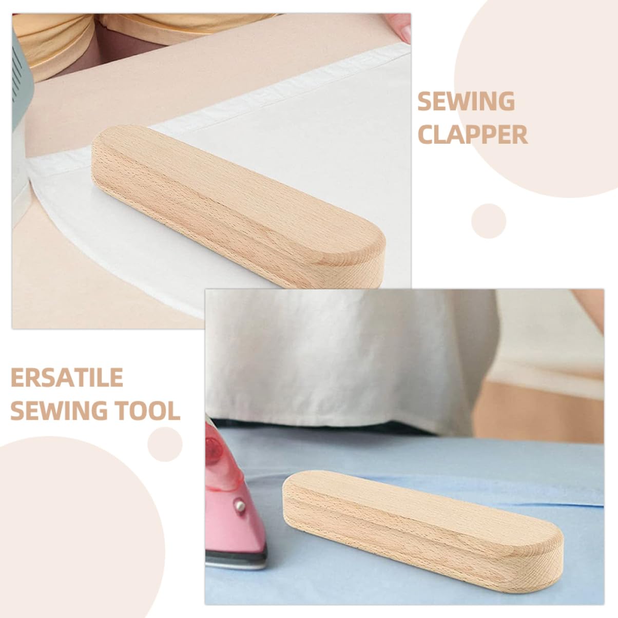Clap de Couture en Bois 2 Pièces pour Couture et Patchwork