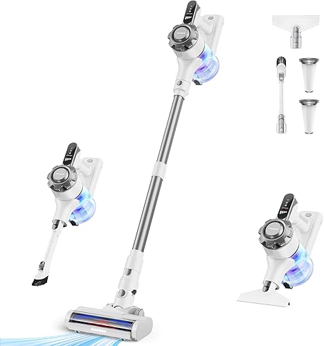 Trucozie Aspiradora inalámbrica, aspiradora ligera 8 en 1 con 45 minutos de tiempo de funcionamiento, potente succión, aspiradoras para el hogar,