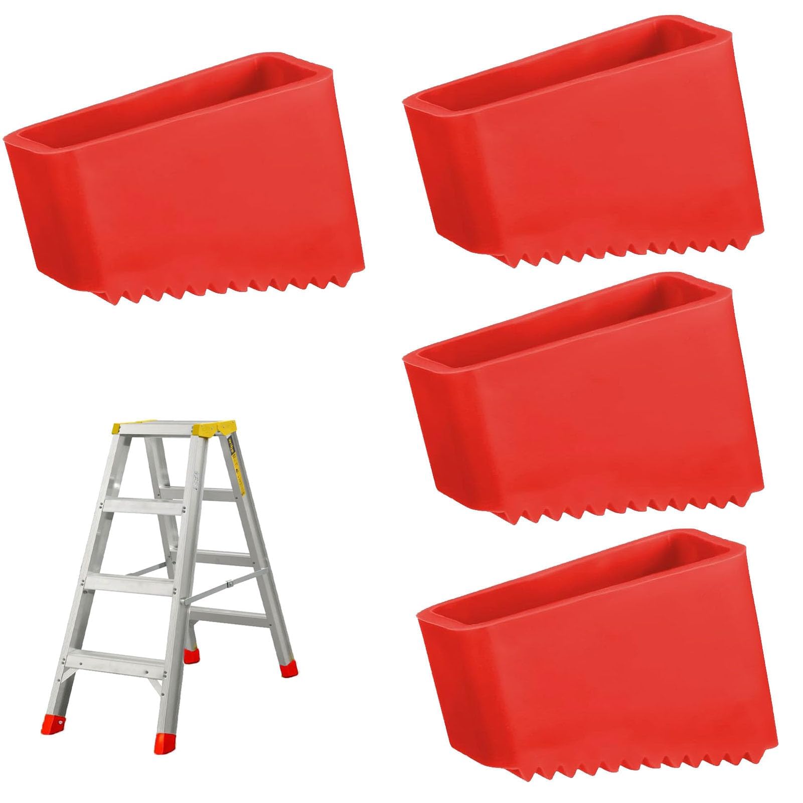 4 piedini in gomma per scale, 50 x 20 mm, piedini in gomma per scale, tappi di protezione per scale, piedini in gomma, copertura universale per i lavoratori domestici
