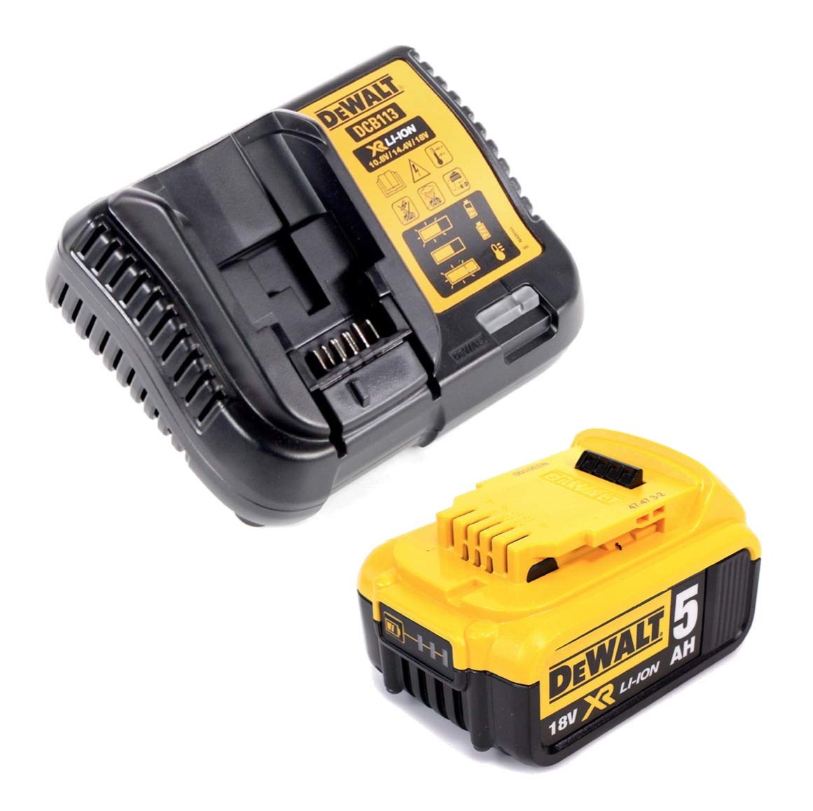 DeWalt DCM563P1-QW - Cortasetos sin escobillas, XR 18 V con batería Li-Ion 5, 0 Ah, 55 cm, 19 mm