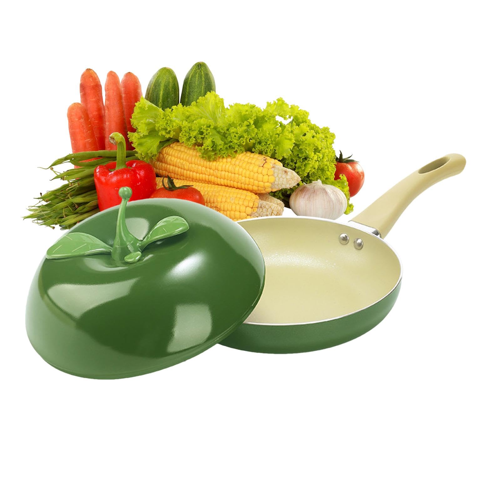Pentola Per Sugo Con Coperchio Pratico Multiuso Antiaderente A Forma Di | Pentola E Padella Adatte All'Induzione Per Pasta, Zuppa, Spaghetti, Conserve, Bollire, Cottura A Fuoco Lento