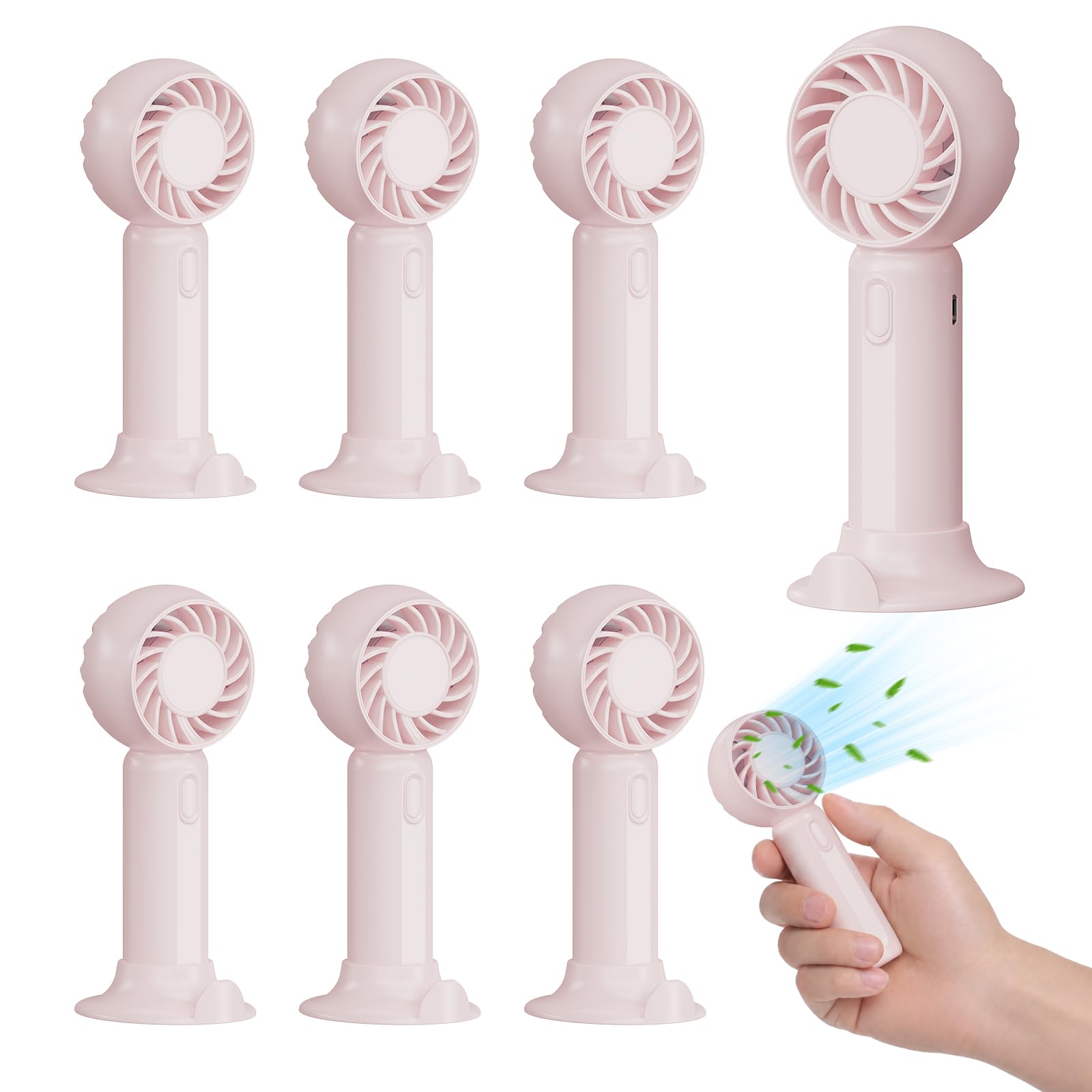 Lot de 6 mini ventilateurs, rechargeables par USB, cadeaux de
