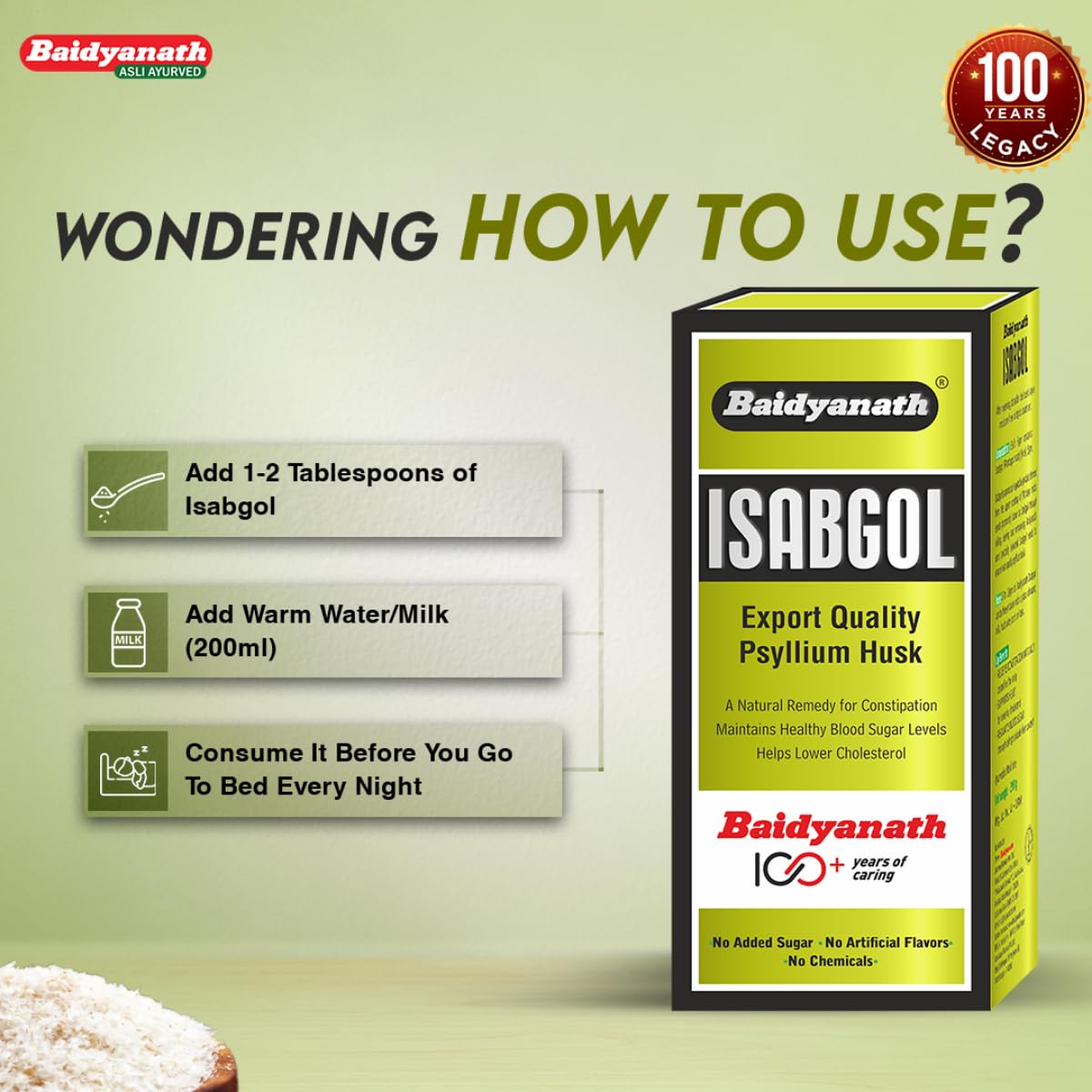 Buy Now Baidyanath Isabgol - Psyllium Husk Powder - 200Gm | Effectiv... 5 Buy Now Baidyanath Isabgol - Psyllium Husk Powder - 200Gm | Effectiv...