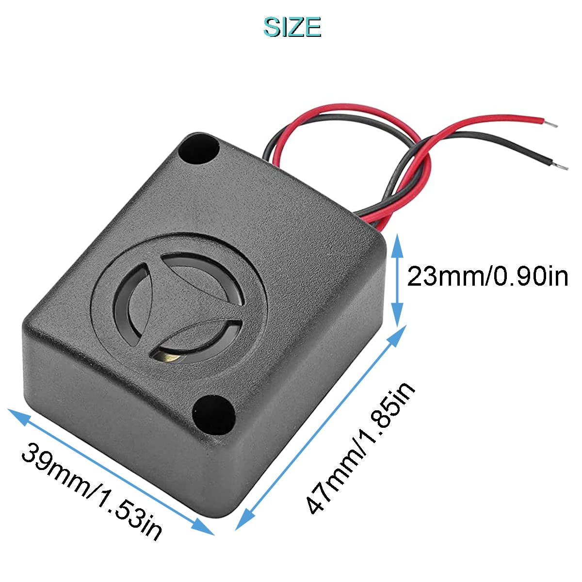 4 pz Nero Mini Piezo Sirena di Allarme 12V DC 110dB Assicurazione Antifurto HighDecibel Square Shell Allarme Buzzer Attivo con Clip a Coccodrillo per Casseforti Auto