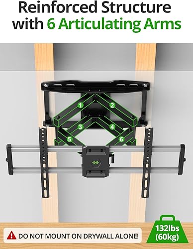 Miniatura 8 de Soporte de pared de TV para exteriores para televisión de 47 a 86 pulgadas, soporte con giro e inclinación, soporte de TV de movimiento completo
