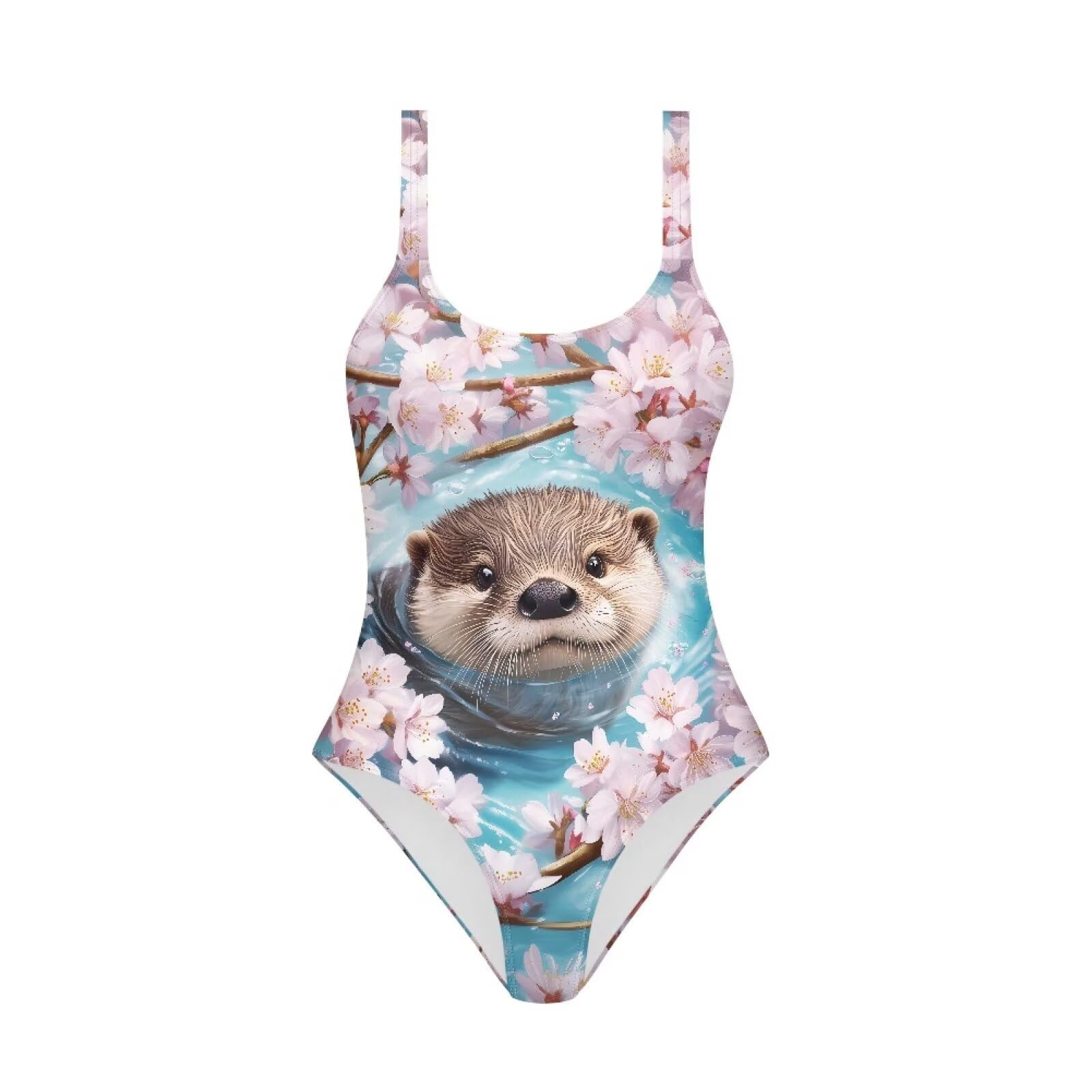One Piece Bathing Suit for Teen Girls Comfy Crewneck Backless Bathing Suit