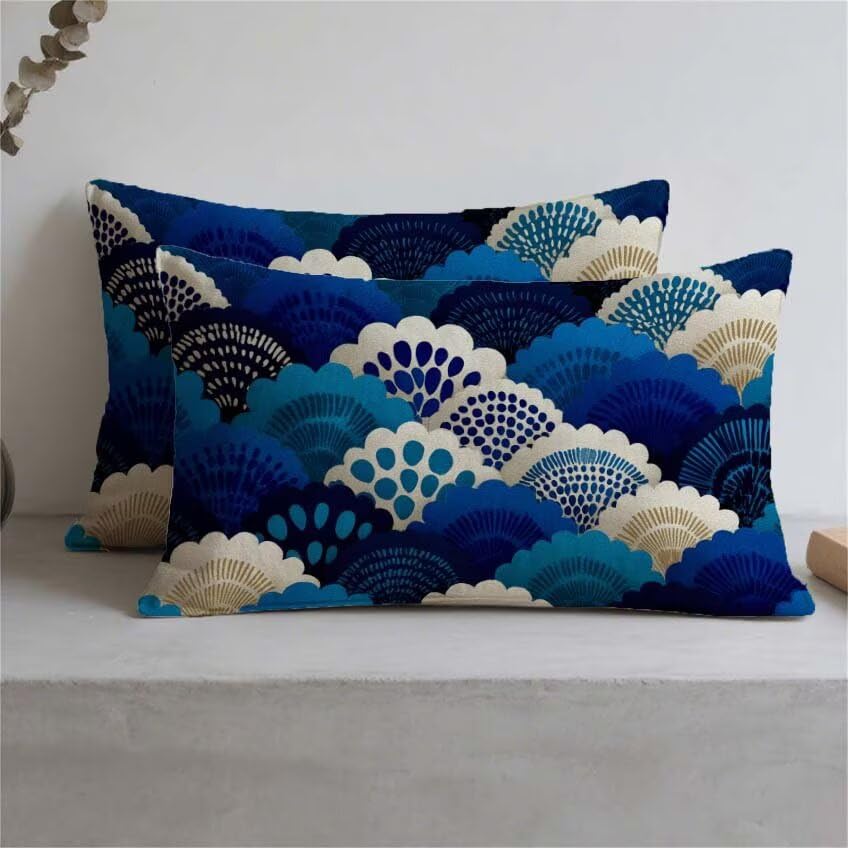 Coussin extérieur imperméable bleu marine anti-tache 70x90cm