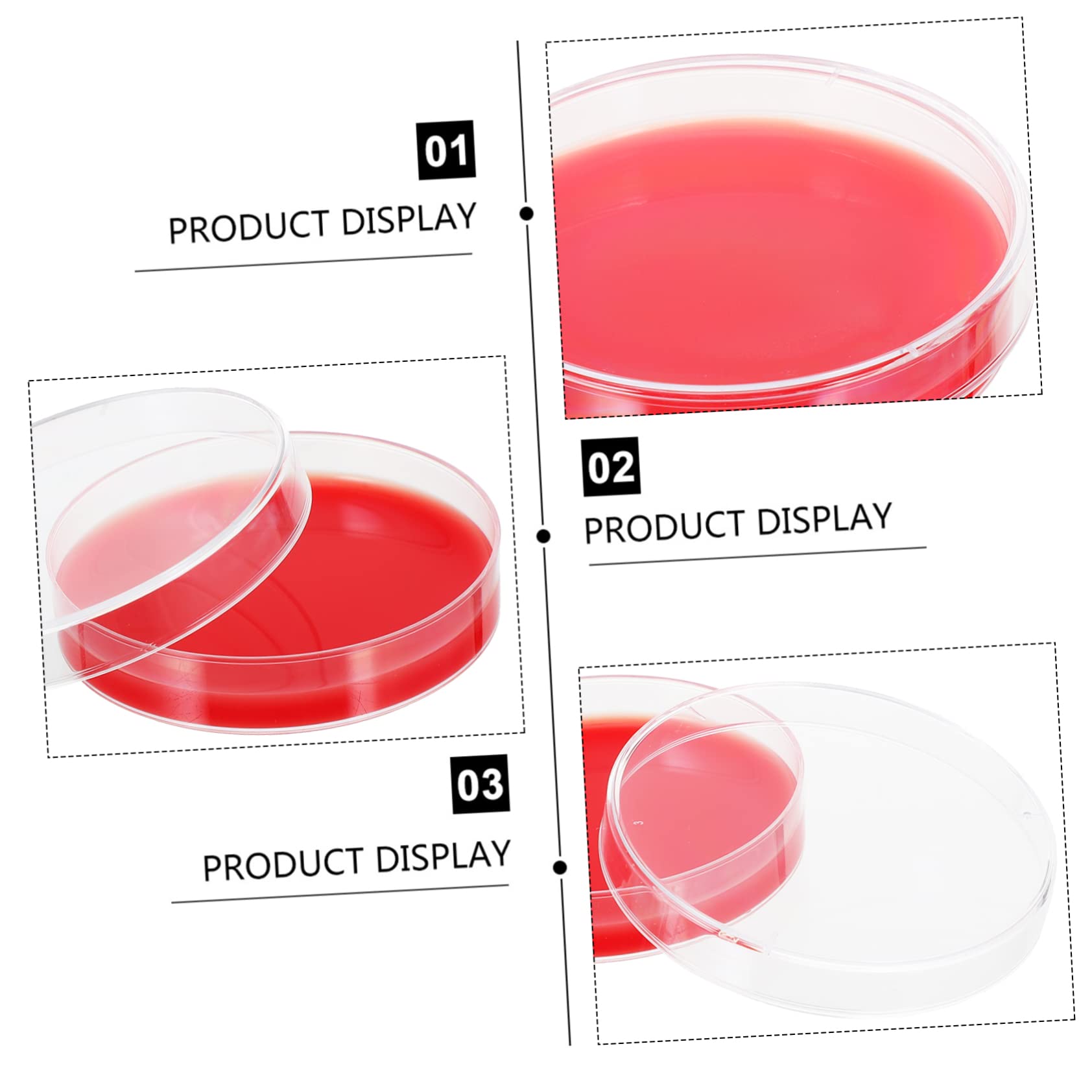 2 Series Medio De Agar Placa De Agar Nutritivo Equipo De Laboratorio Placas De Agar Prevertido Placa De Petri De Laboratorio Educación Física Rojo 10 Piezas*2