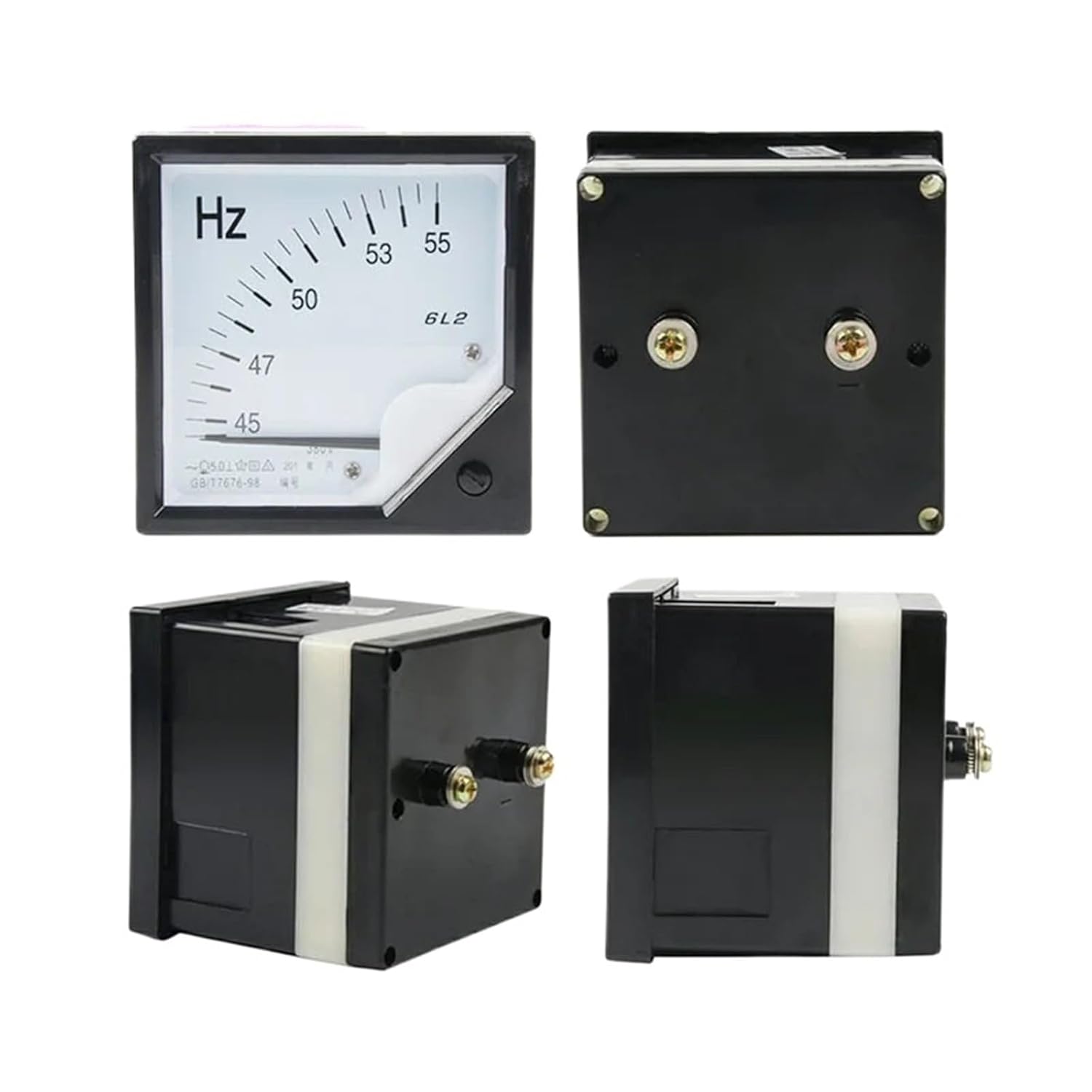 6L2 Pointer AC Frequency Meter 45-55Hz 80 * 80mm 0-55Hz DC 10V DC4-20mA 1Pcs(6L2 45-55Hz A C220V)