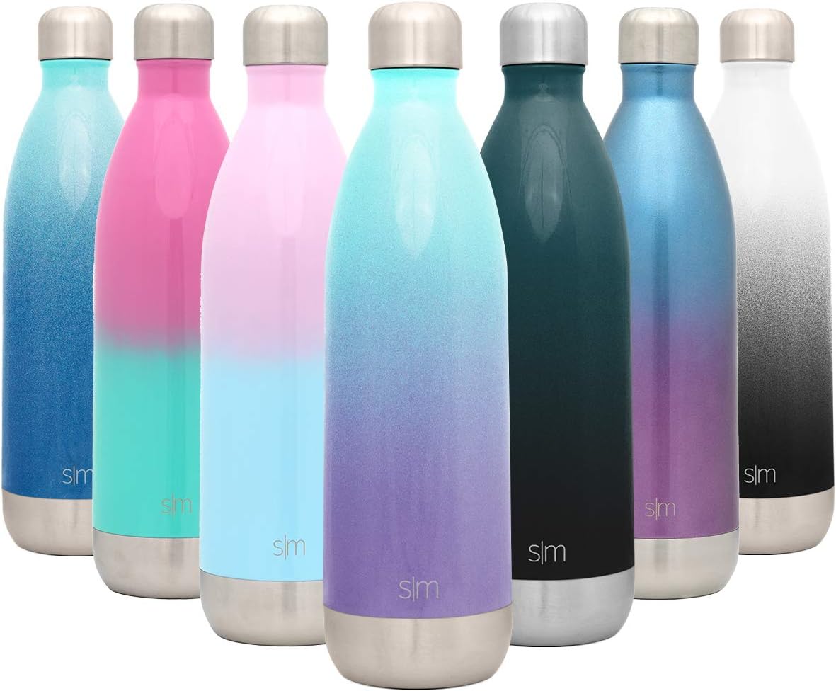 Simple Modern 34 Ounce Wave Water Bottle - Stainless Steel Liter Double Wall Vacuum Insulated Leakproof Ombre: Tropical Seas