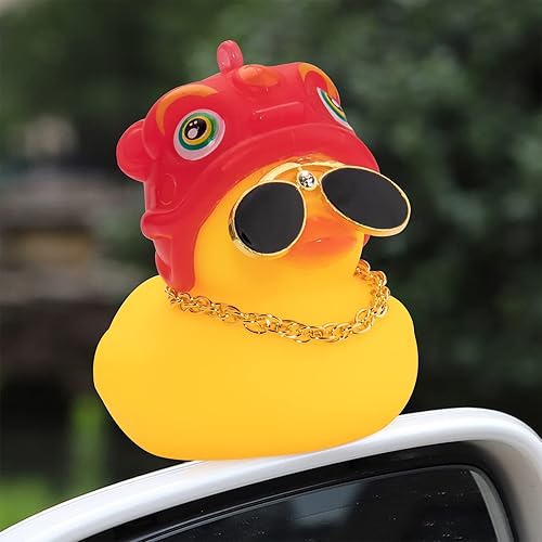 Miniatura 6 de wonuu Decoraciones de tablero de goma para salpicadero, gorra de visera, accesorios de coche de pato para adorno de automóvil con mini sombrero,