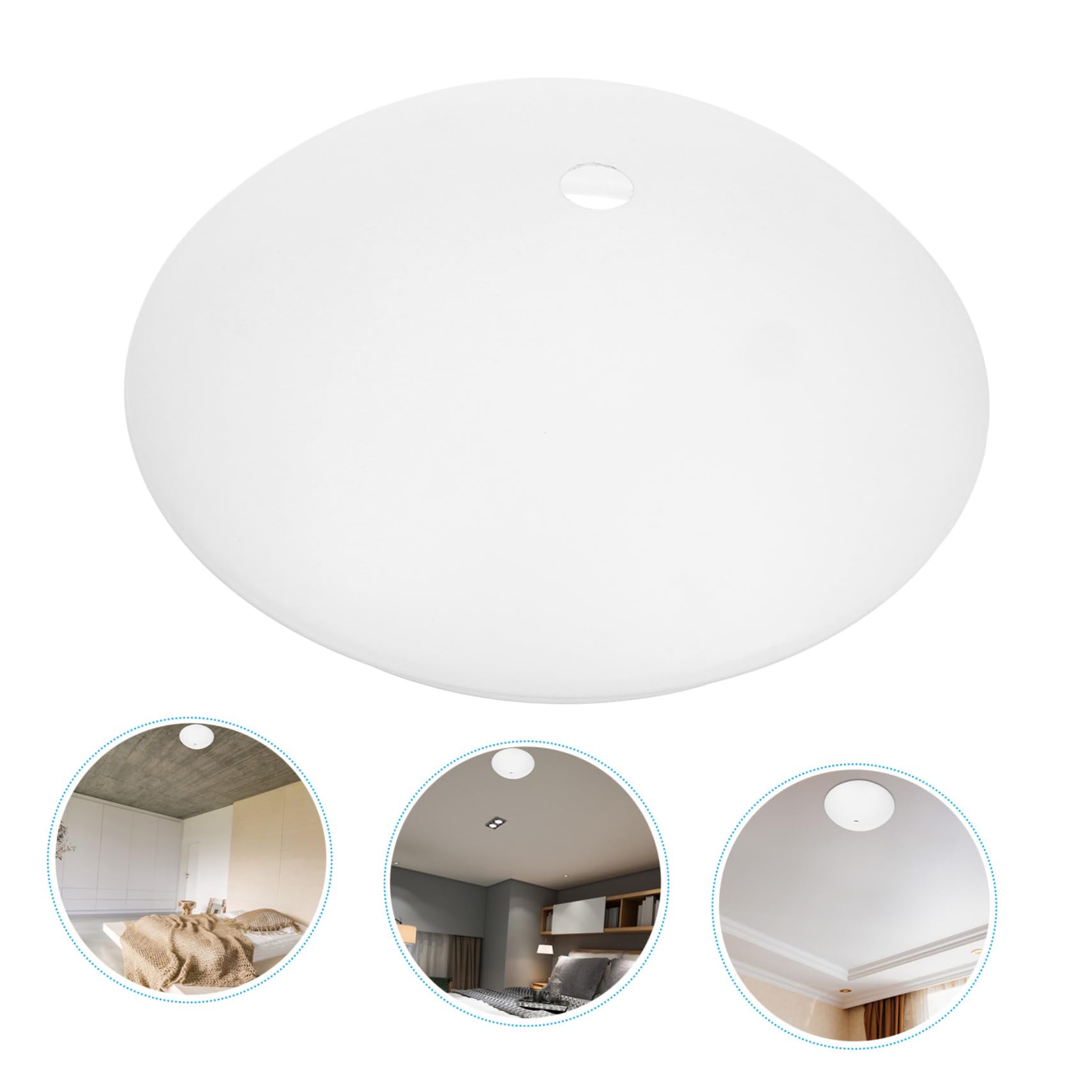 Copertura Paralume Rotondo Con Foro Per Plafoniera Coprilampada Soffitto Pvc Bianco Sostituzione Facile Per Lampada Da Soffitto Diffusione Luce Morbida Per Interni