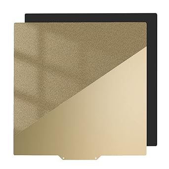 Ender 5 Plus?Double Sided Textured/Smooth PEI Sheet?Flexible Spring Steel PEI Build Plate ?377x370mm/14.84x14.56inch?with Magnetic Base for Ender 5 Plus 3D Printer