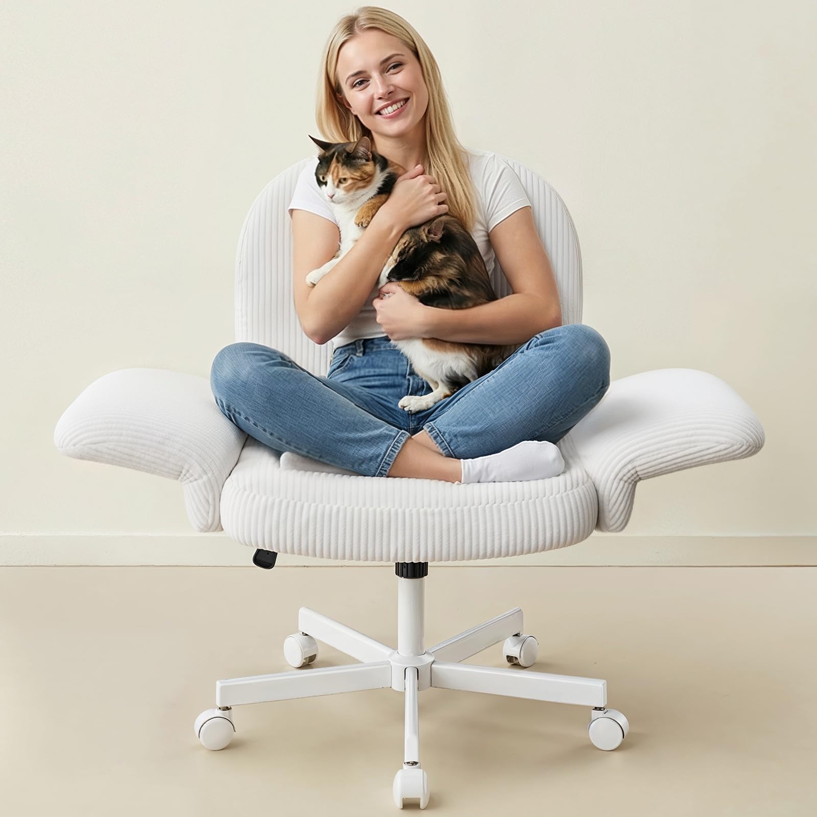 Amazon.com: HUANUO Vanity Chair&FlowLift™ Dual Monitor Stand