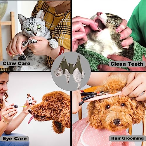 Cat-Grooming-Hammock-Harness-for-small-DogsPet-Hammock-Restraint-BagDog-Grooming-Sling-for-Trimming-Nail-and-EarEye-CareXS-SizeGreen