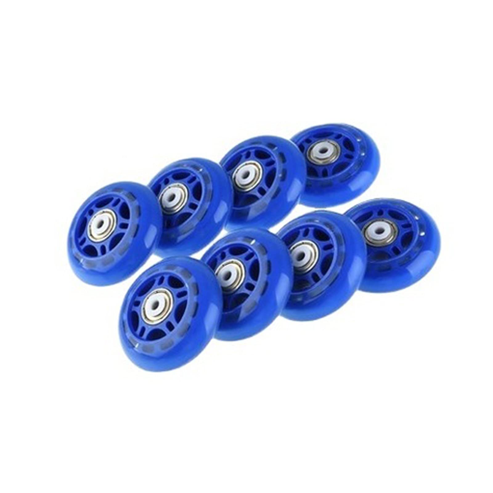 Roue de remplacement roller 64mm bleu roulements roller blades inline skate pack 8