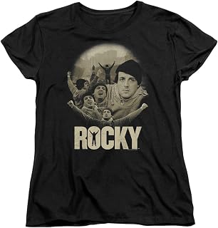 Rocky Womens T-Shirt Balboa Collage Black Tee