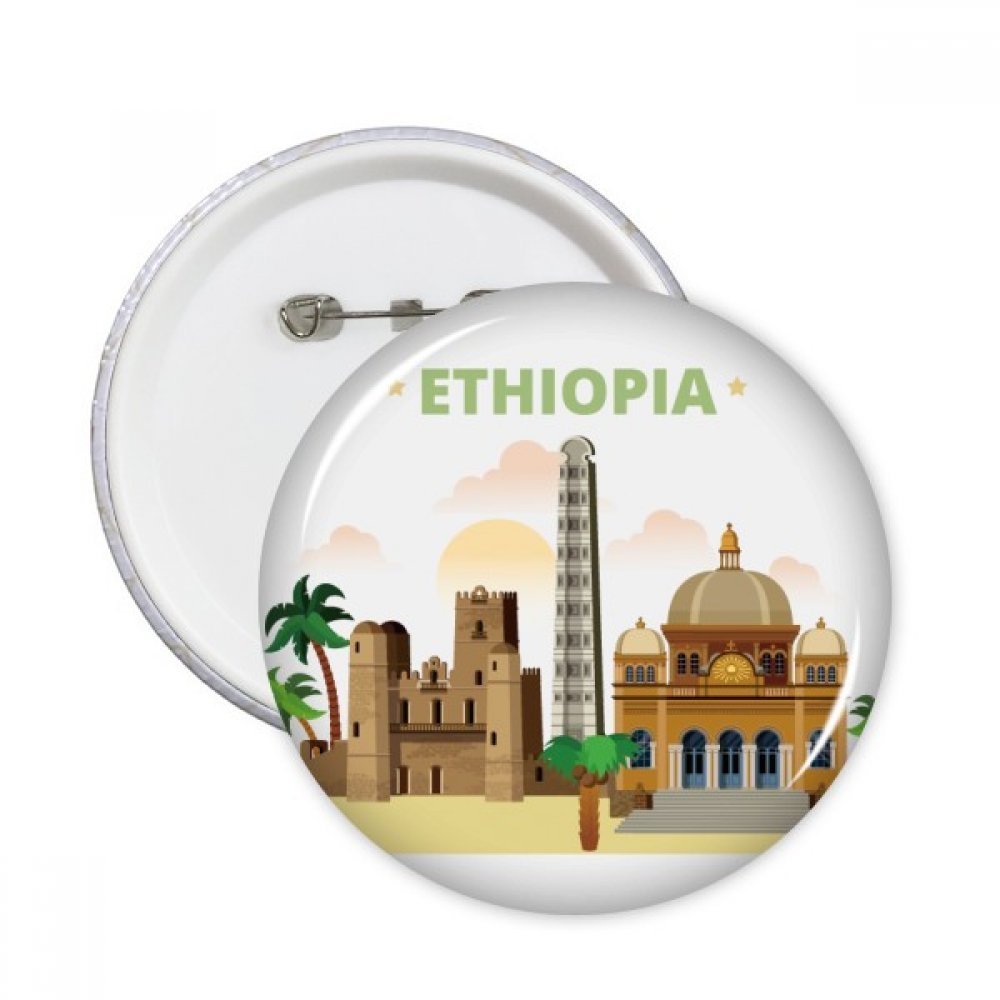 Broche château Éthiopie pour personnaliser une veste en jean lors de vos sorties