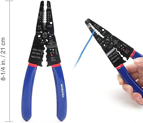 Miniatura 4 de WORKPRO Kit de reparación eléctrica de 582 piezas con cortador de alambre y alicates de crimpadora con virolas de alambre 800PCS