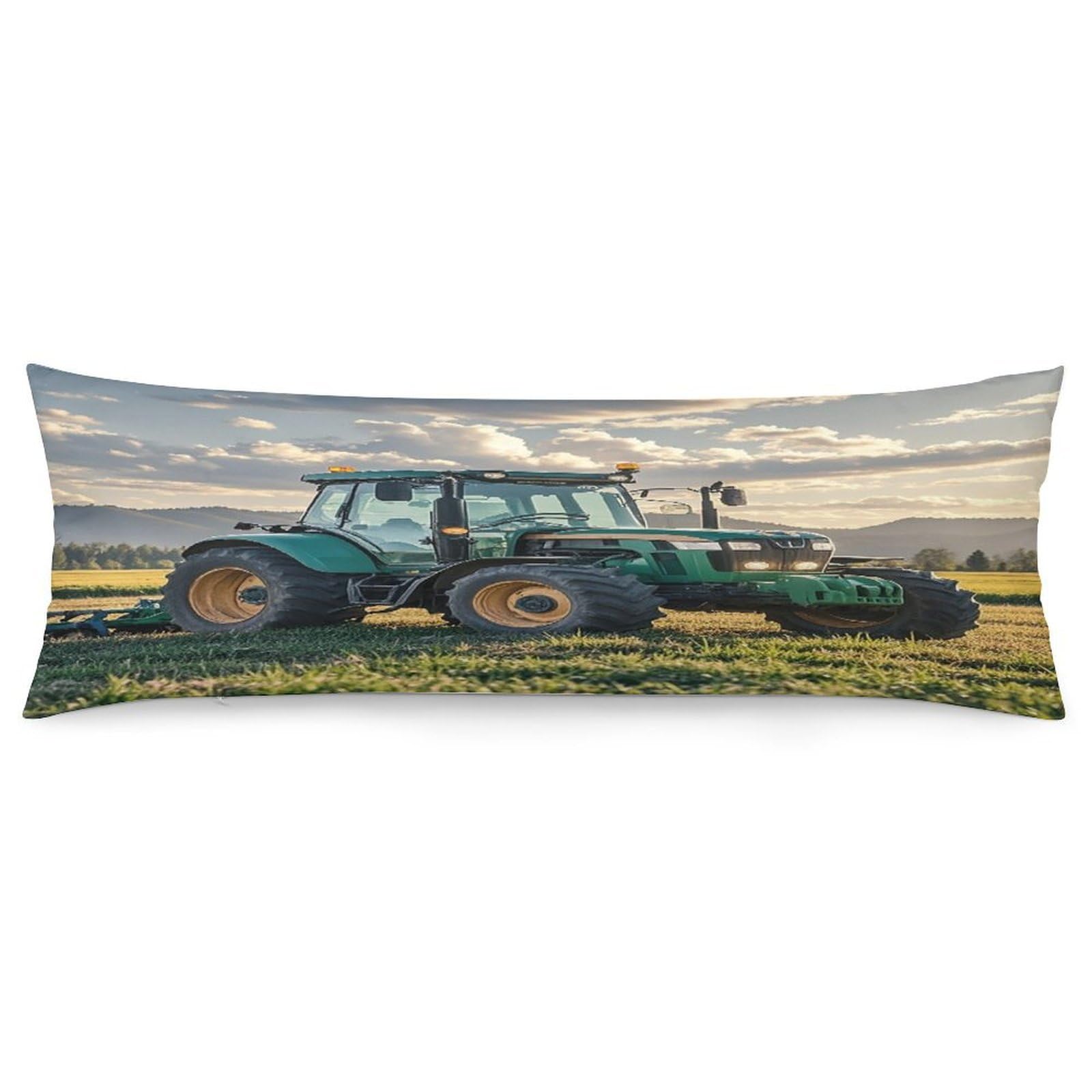 Tractor Agriculture Tranquil Pillowcase Long Body Pillow Cover Soft Decorative Body Pillow Case Breathable Large Pillowcase Cute Cozy Pillow Protector for Bed Sofa Couch Room 18.9 X 53 Inch