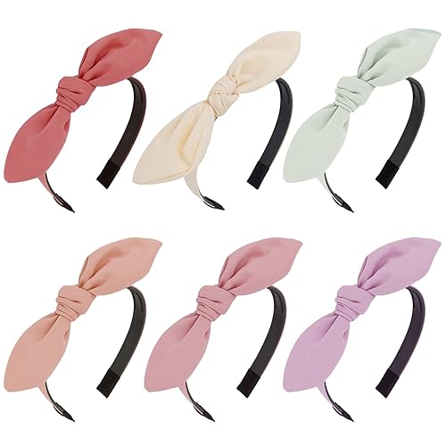 Paquete de 6 diademas para mujer, diademas con lazo para niñas, diademas anudadas con dientes, diademas para niñas de 8 a 12 años, accesorios para