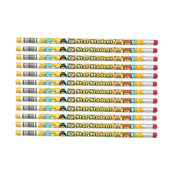 J.R. Moon Star Student Motivational Pencil, Pack of 12 (JRM2113B)
